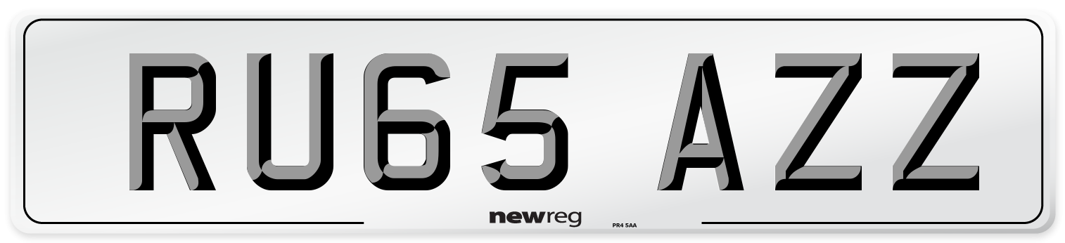 RU65 AZZ Number Plate from New Reg